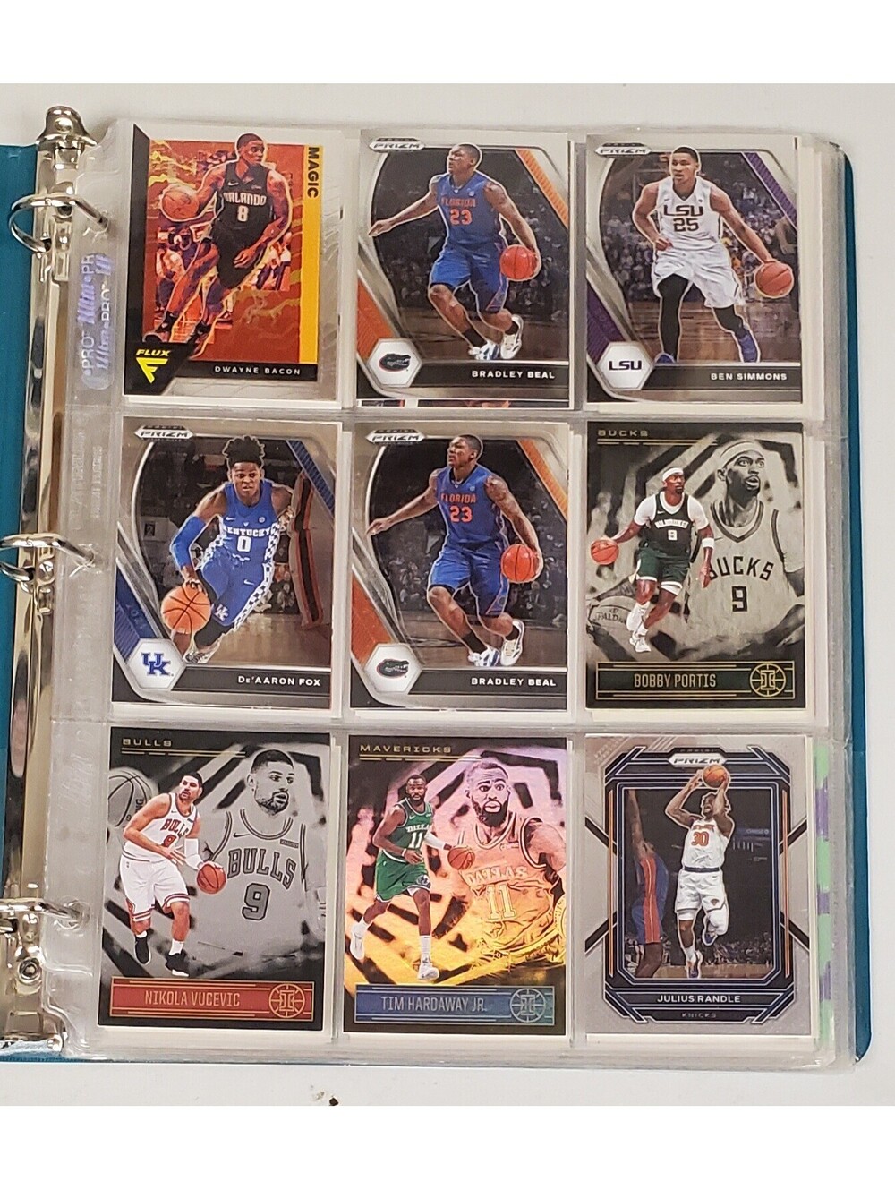 Mixed Panini NBA Basketball Card Collection in Binder Lot of 130+ PCS VG